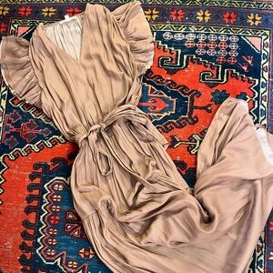 Grade & Gather dusty rose tiered dress.